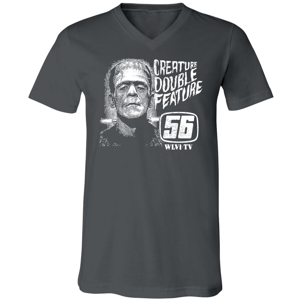 Unisex V-Neck T-Shirt - EX2DUSKU - Asphalt - 12