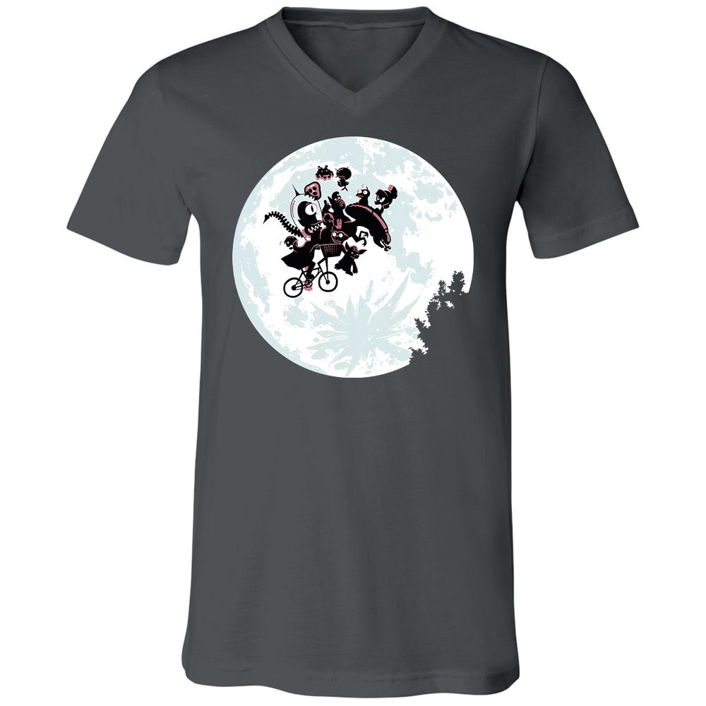 Unisex V-Neck T-Shirt - RS1XUU7E - Asphalt - 12