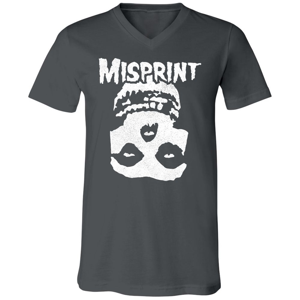 Unisex V-Neck T-Shirt - 7Y4CA8PA - Asphalt - 12