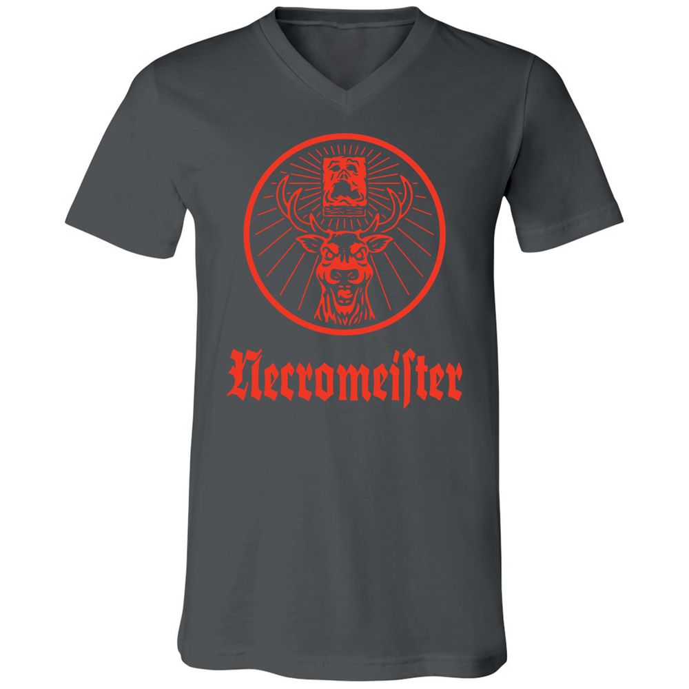 Unisex V-Neck T-Shirt - TVZFM4XH - Asphalt - 12