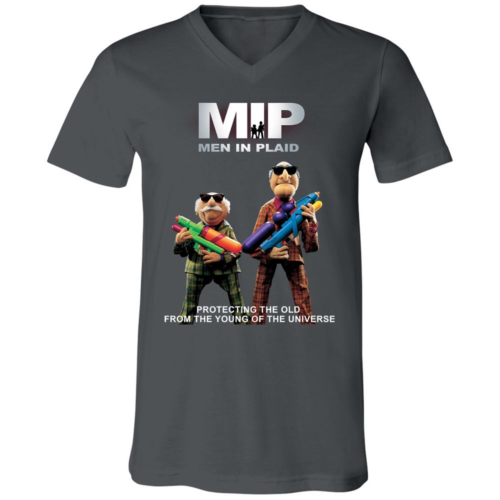 Unisex V-Neck T-Shirt - B7CTGD7T - Asphalt - 12