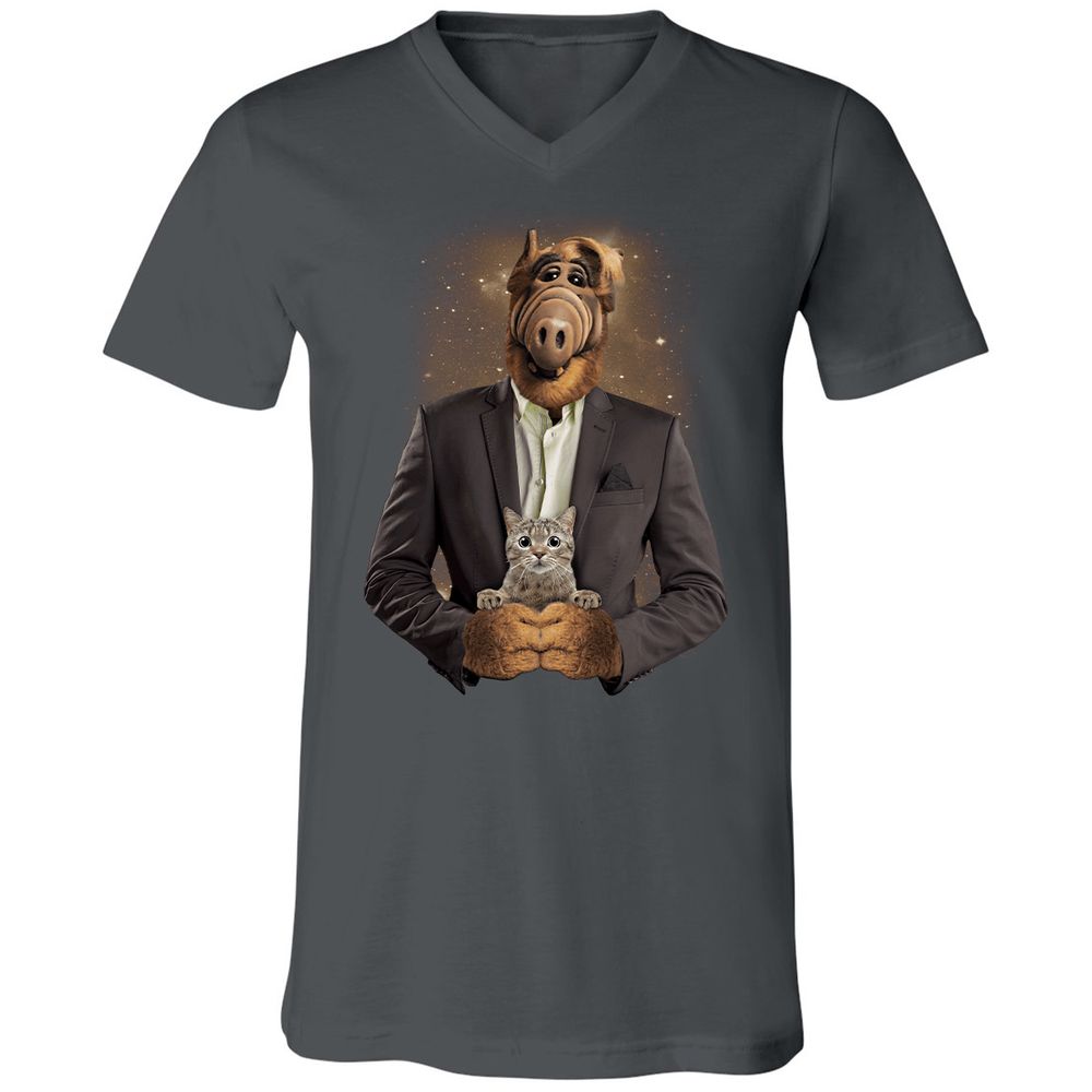 Unisex V-Neck T-Shirt - RHFGZGKW - Asphalt - 12