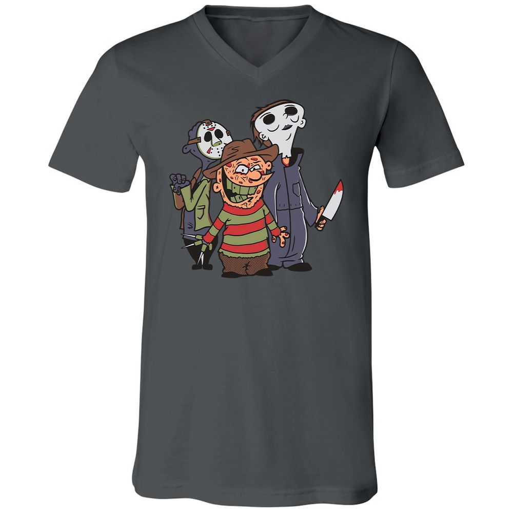 Unisex V-Neck T-Shirt - 66JE8PQM - Asphalt - 12