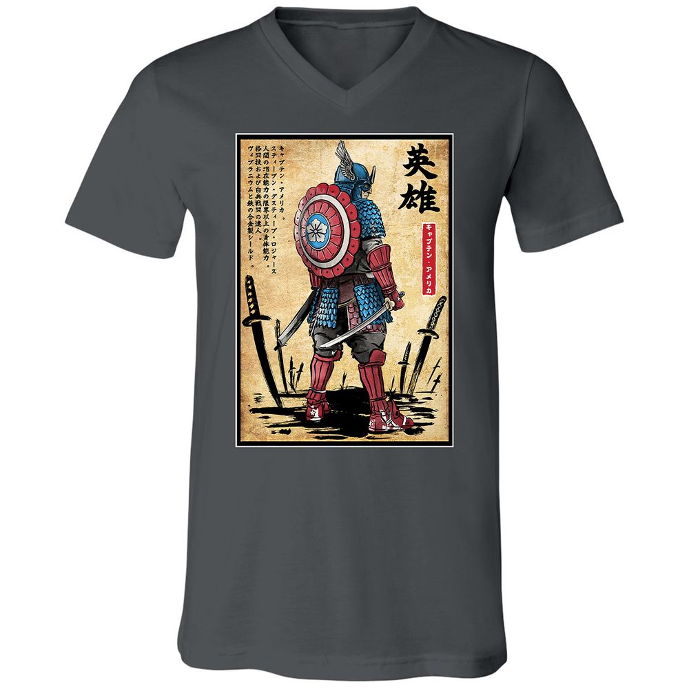 Unisex V-Neck T-Shirt - VGYMDNKQ - Asphalt - 12