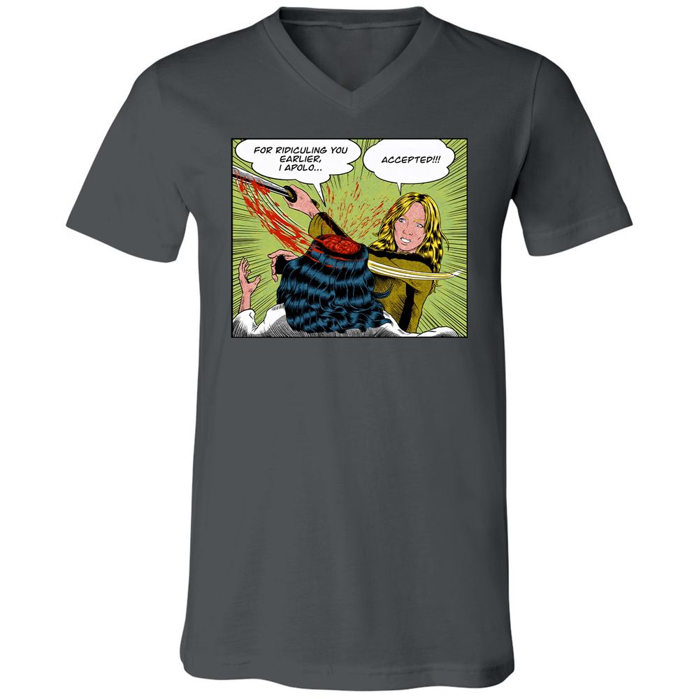 Unisex V-Neck T-Shirt - VNMTXBGW - Asphalt - 12