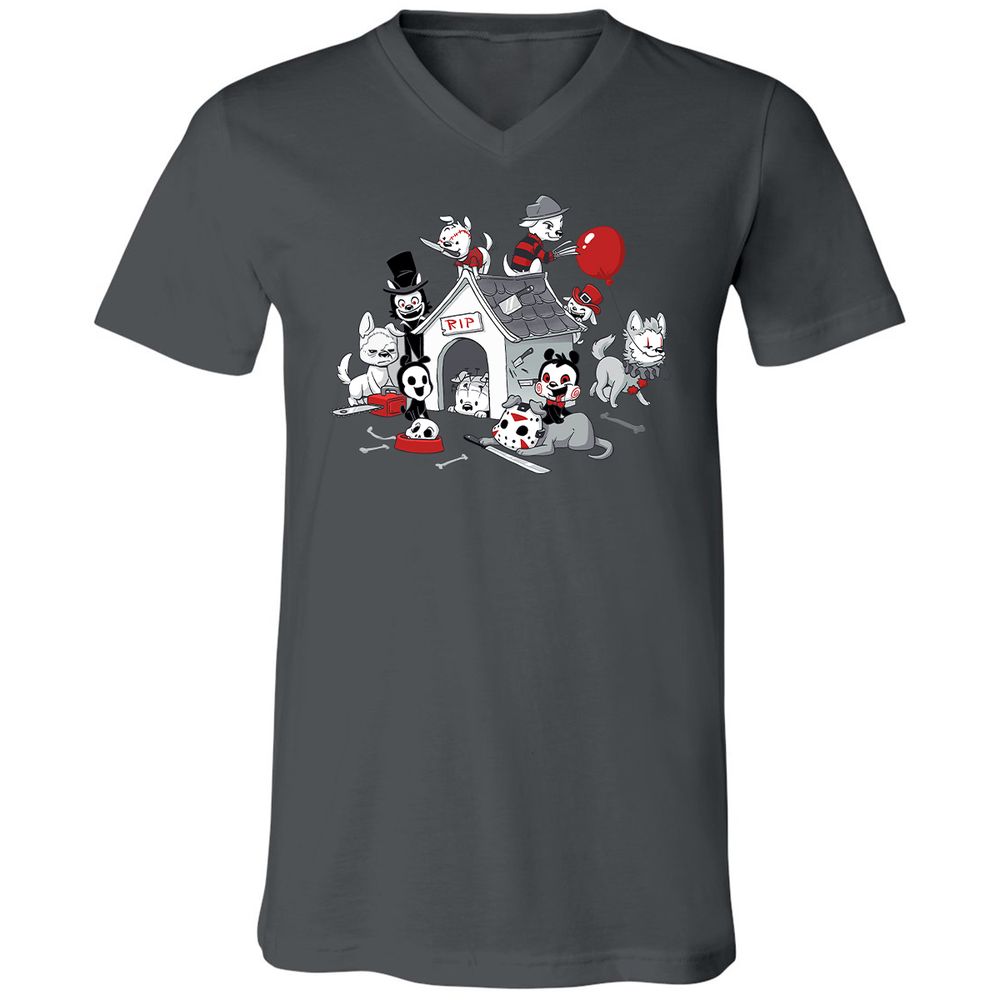 Unisex V-Neck T-Shirt - FHNJ9RKM - Asphalt - 12