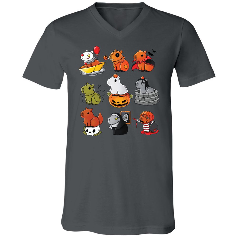 Unisex V-Neck T-Shirt - ZKGSTA7R - Asphalt - 12