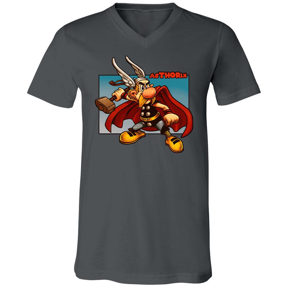 Unisex V-Neck T-Shirt - CK4KJGUY - Asphalt - 12