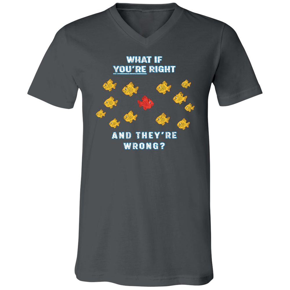 Unisex V-Neck T-Shirt - E7SCPC8Z - Asphalt - 12