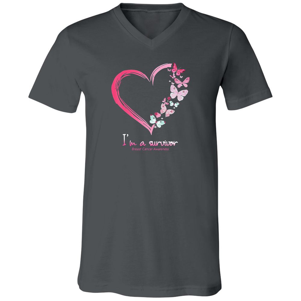 Unisex V-Neck T-Shirt - BWBBQZCD - Asphalt - 12