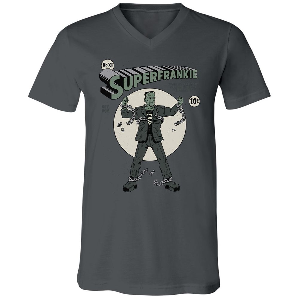 Unisex V-Neck T-Shirt - KBG7AU6R - Asphalt - 12