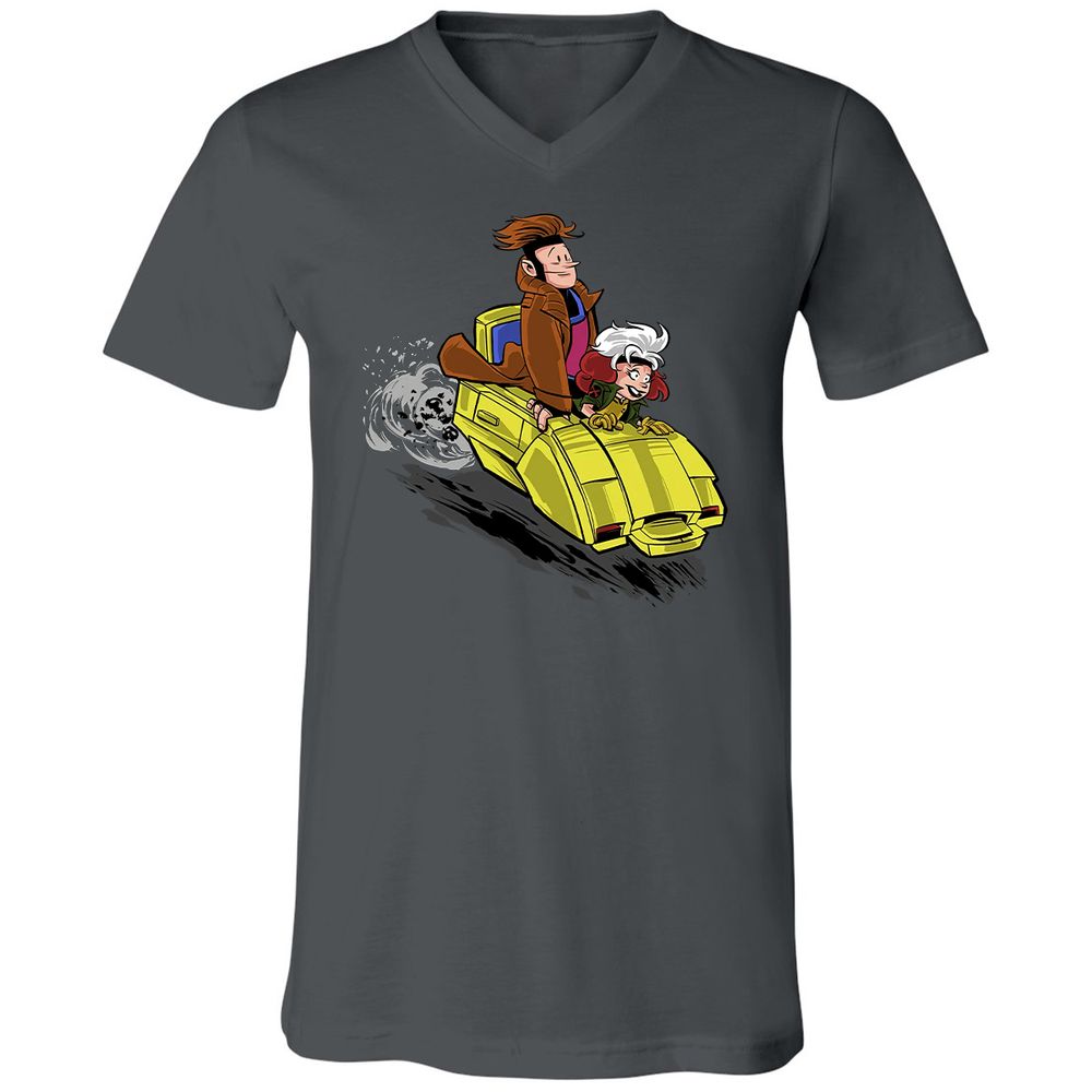 Unisex V-Neck T-Shirt - LWV6KYN9 - Asphalt - 12