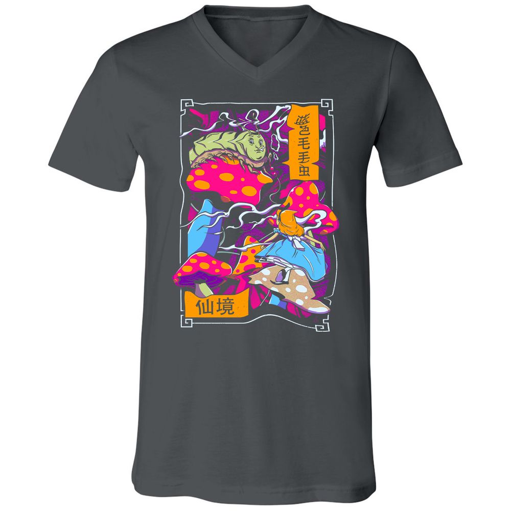 Unisex V-Neck T-Shirt - 3CE1Q7VT - Asphalt - 12