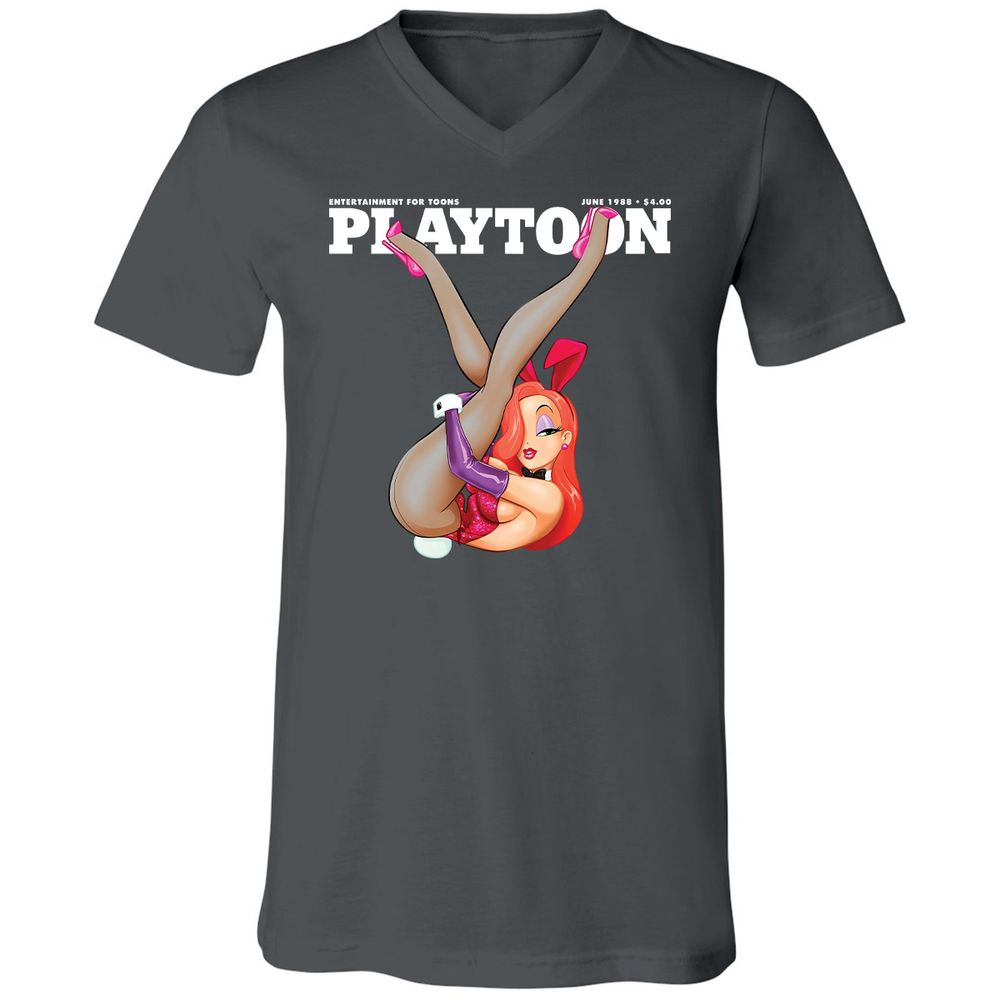 Unisex V-Neck T-Shirt - PJQSR4RB - Asphalt - 12