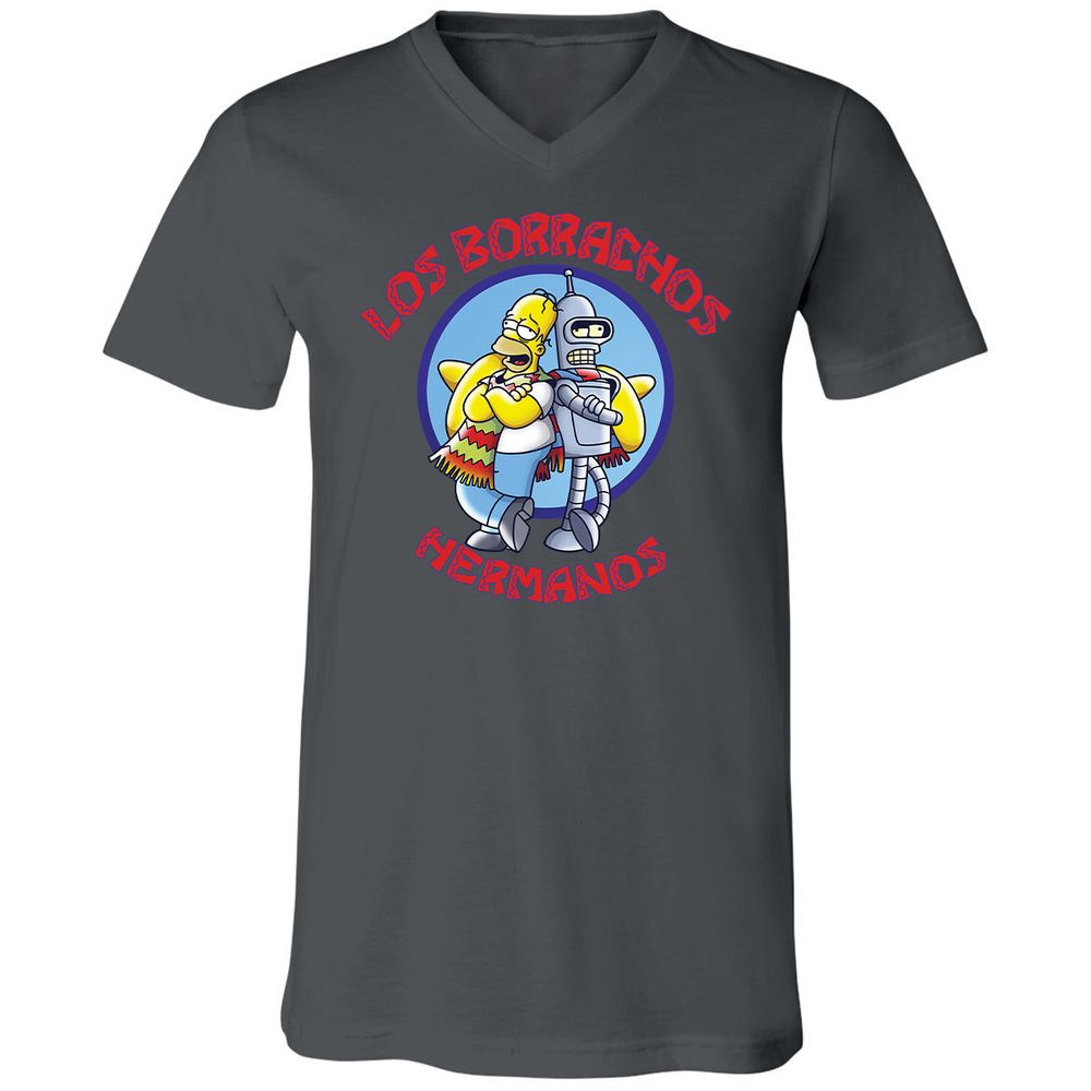Unisex V-Neck T-Shirt - 3T54S7RJ - Asphalt - 12