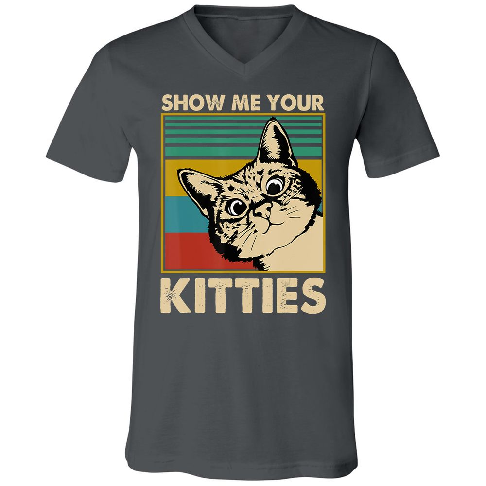 Unisex V-Neck T-Shirt - U6K3JDLX - Asphalt - 12