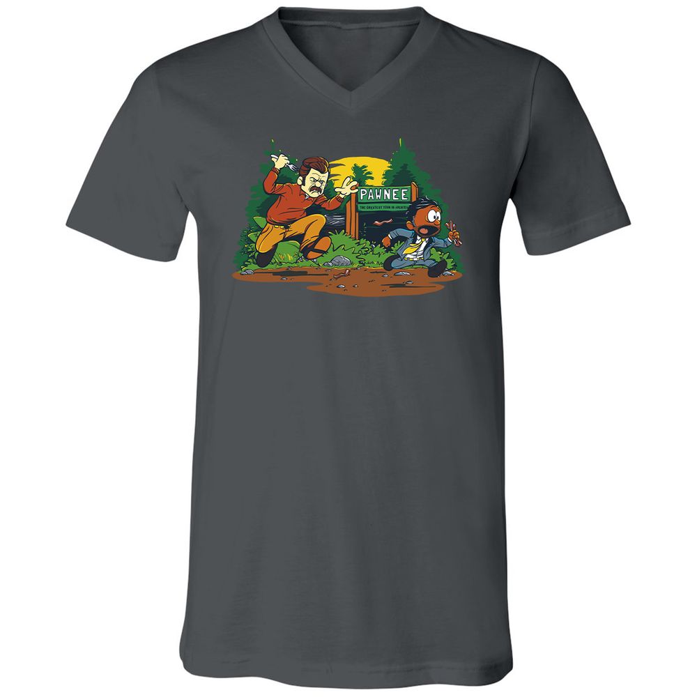 Unisex V-Neck T-Shirt - ZCJ269H9 - Asphalt - 12