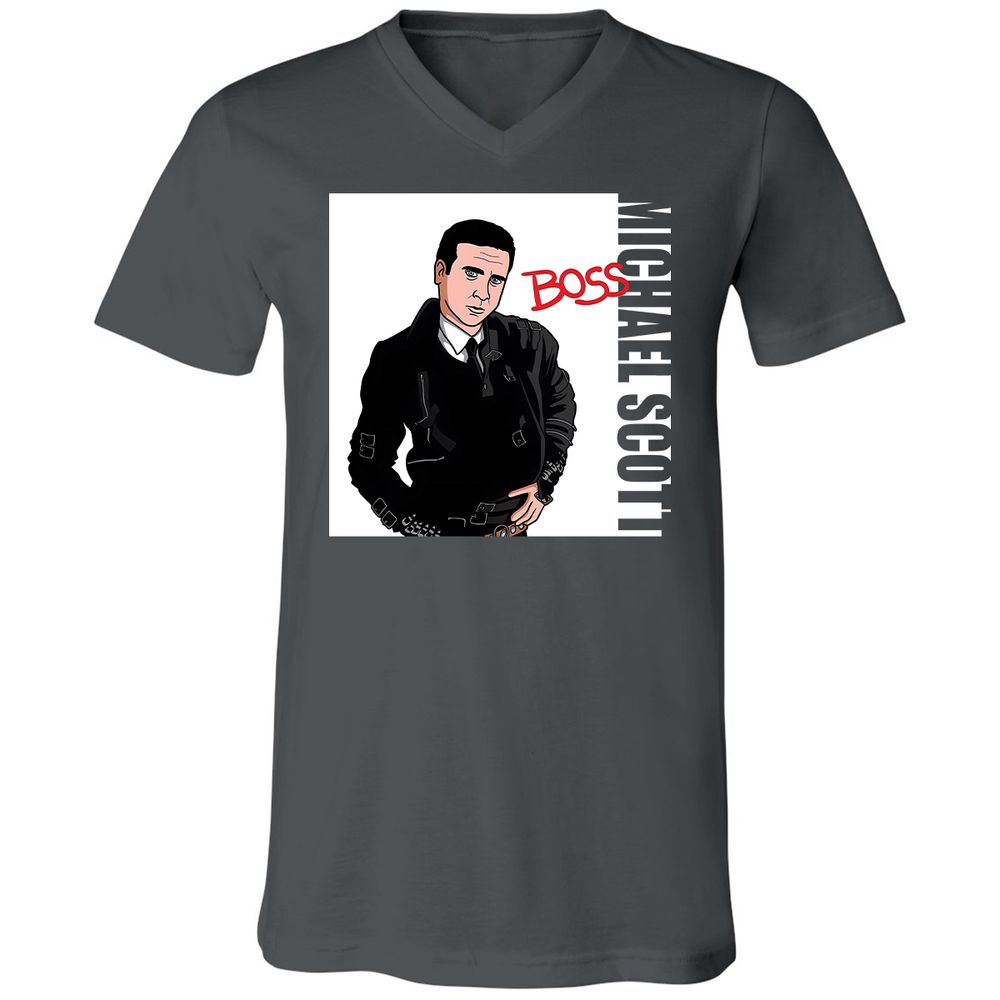 Unisex V-Neck T-Shirt - MZP4A9WC - Asphalt - 12