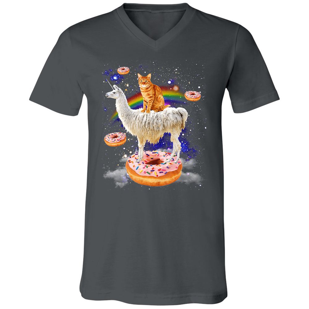 Unisex V-Neck T-Shirt - 4SMALEQW - Asphalt - 12