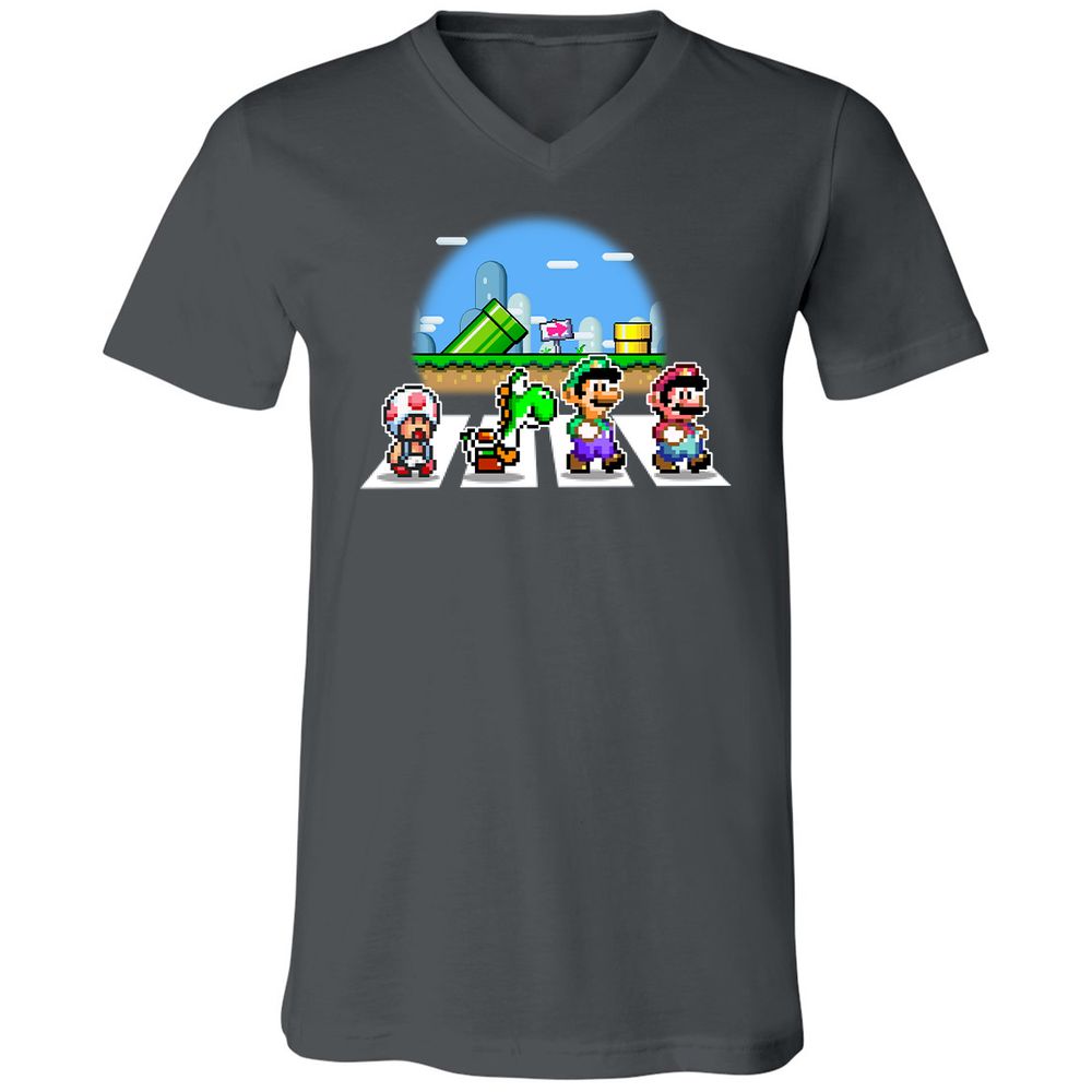 Unisex V-Neck T-Shirt - R4W2CWZ6 - Asphalt - 12
