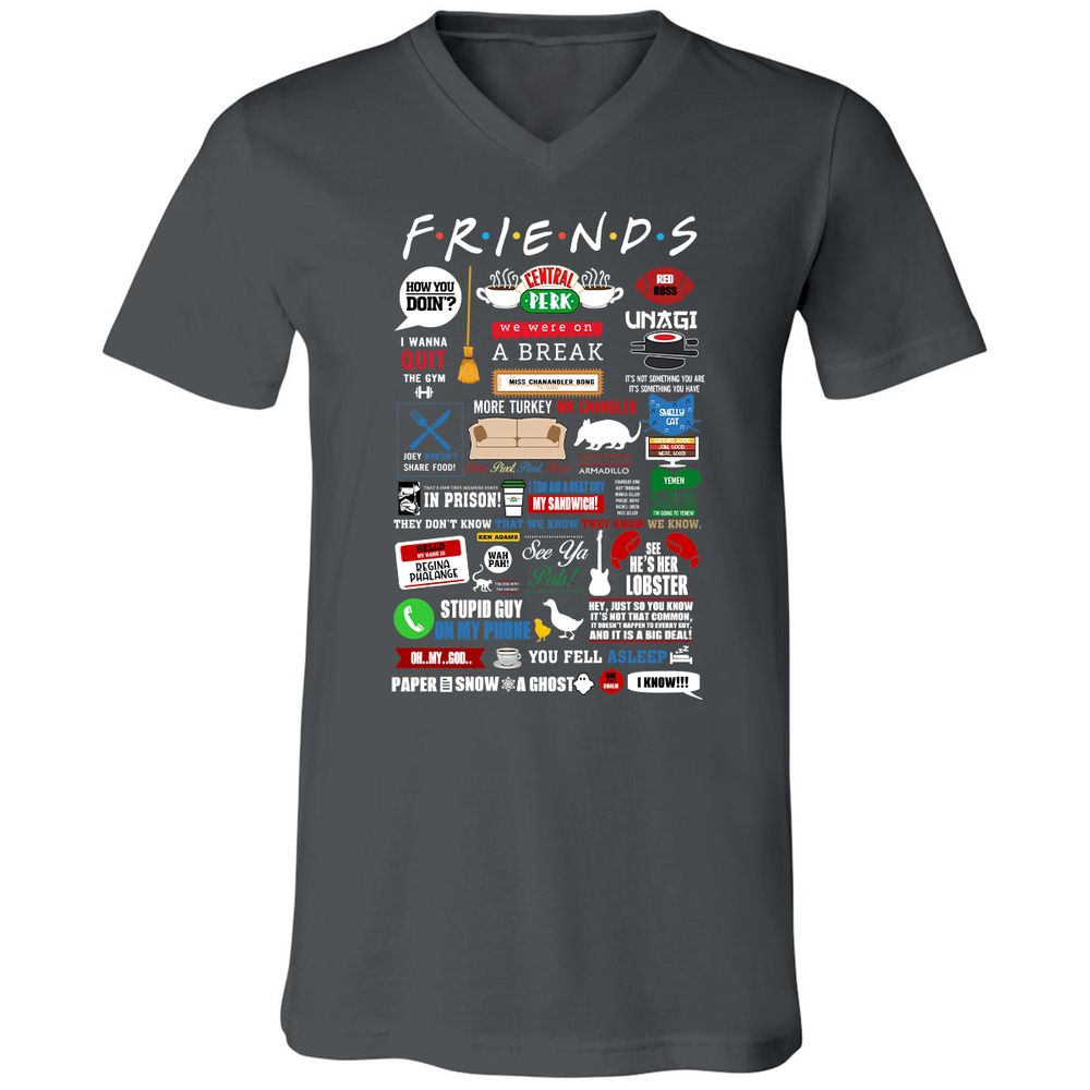 Unisex V-Neck T-Shirt - W4UKF8FB - Asphalt - 12