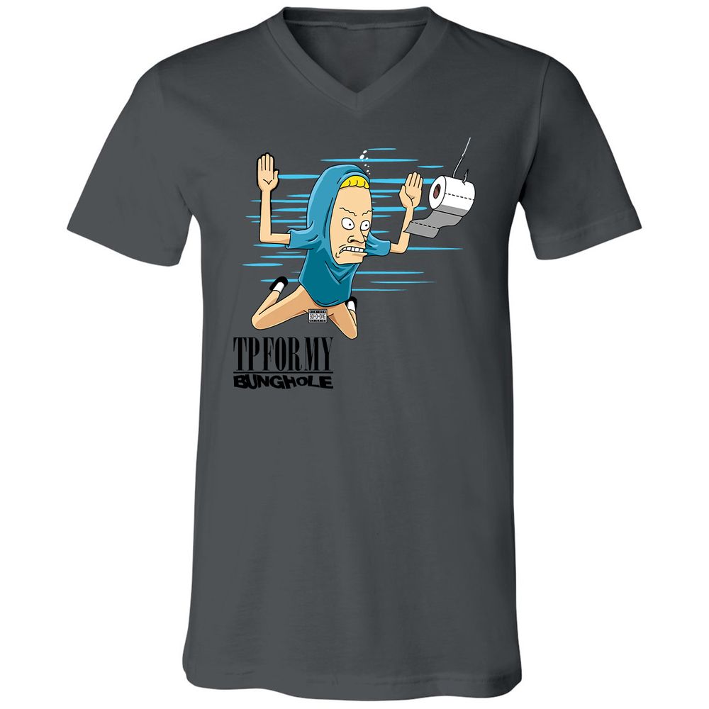 Unisex V-Neck T-Shirt - Q8L2NYLT - Asphalt - 12