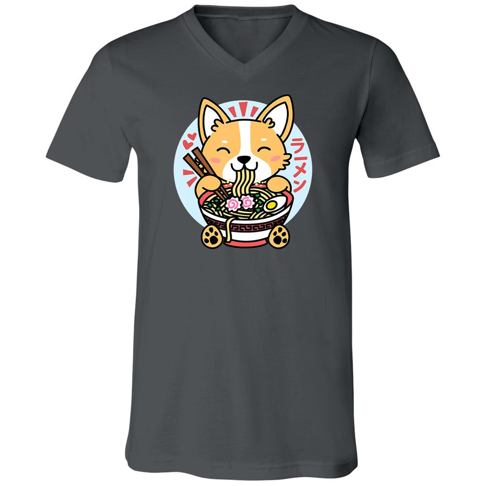 Unisex V-Neck T-Shirt - 6H2FKG3E - Asphalt - 12