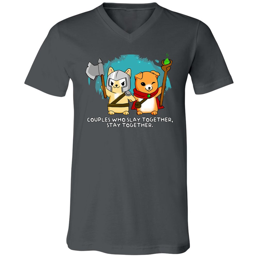 Unisex V-Neck T-Shirt - HP52UDY1 - Asphalt - 12