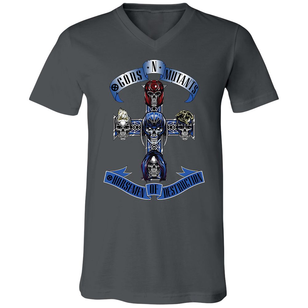 Unisex V-Neck T-Shirt - 4WEUJTJC - Asphalt - 12