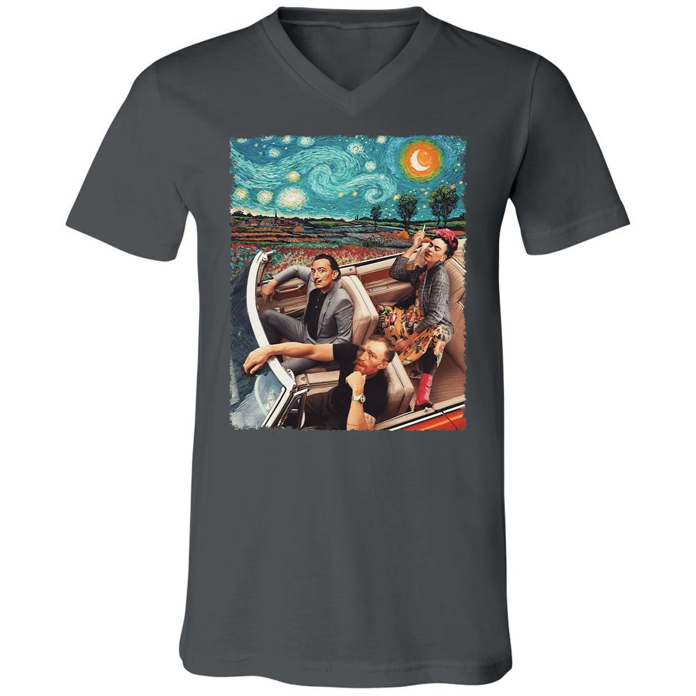 Unisex V-Neck T-Shirt - 3CML4UKD - Asphalt - 12