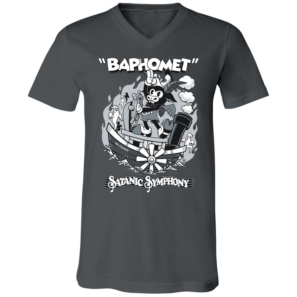 Unisex V-Neck T-Shirt - QA8MJJUX - Asphalt - 12