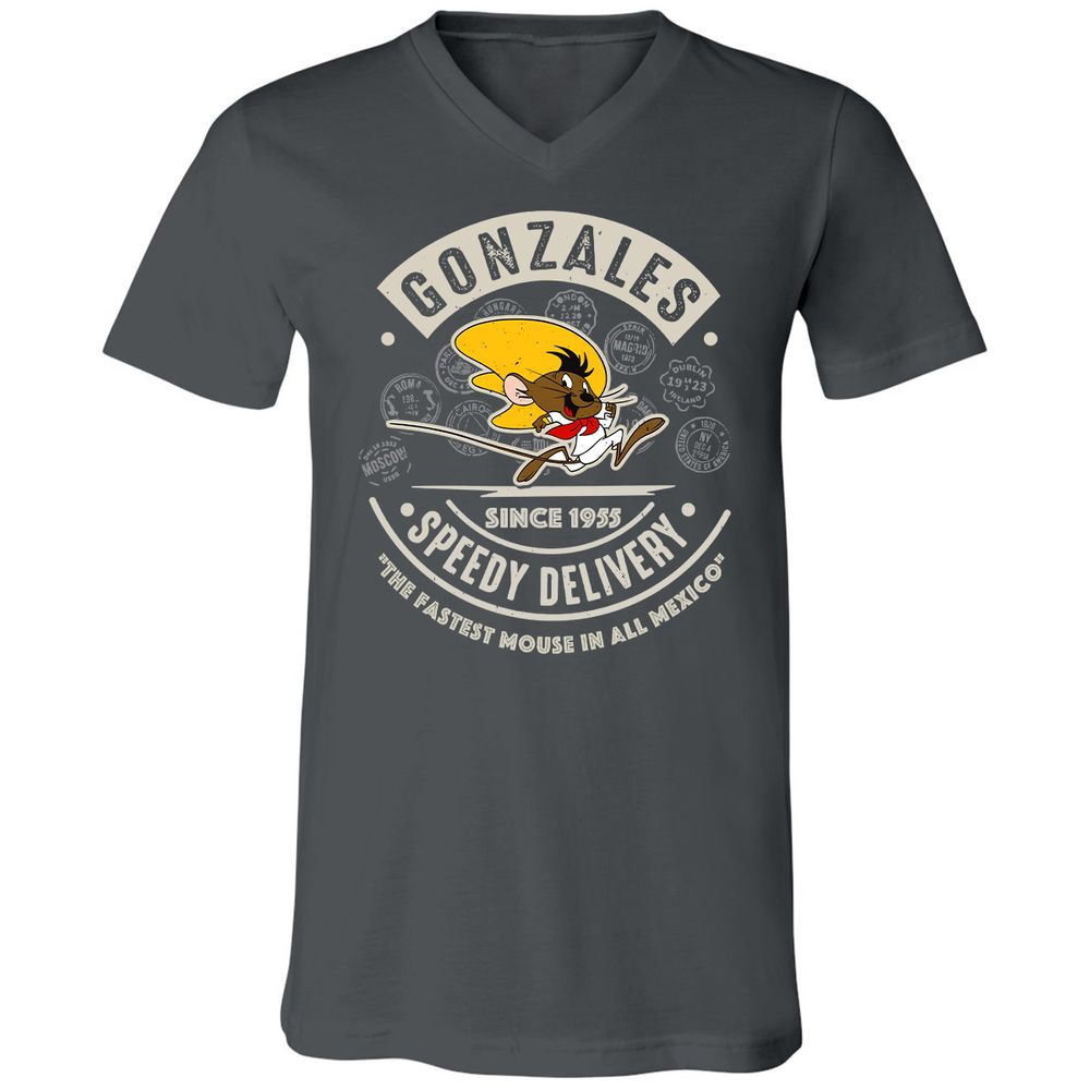 Unisex V-Neck T-Shirt - AA6QHQ7S - Asphalt - 12