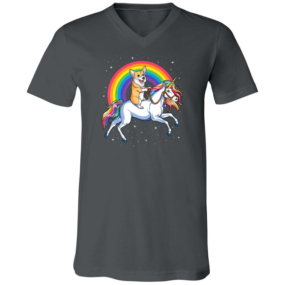 Unisex V-Neck T-Shirt - 8DJY7FKP - Asphalt - 12