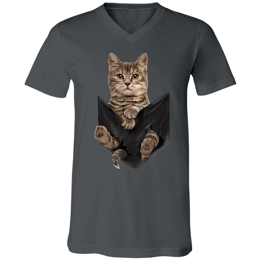 Unisex V-Neck T-Shirt - M14ZND4Y - Asphalt - 12