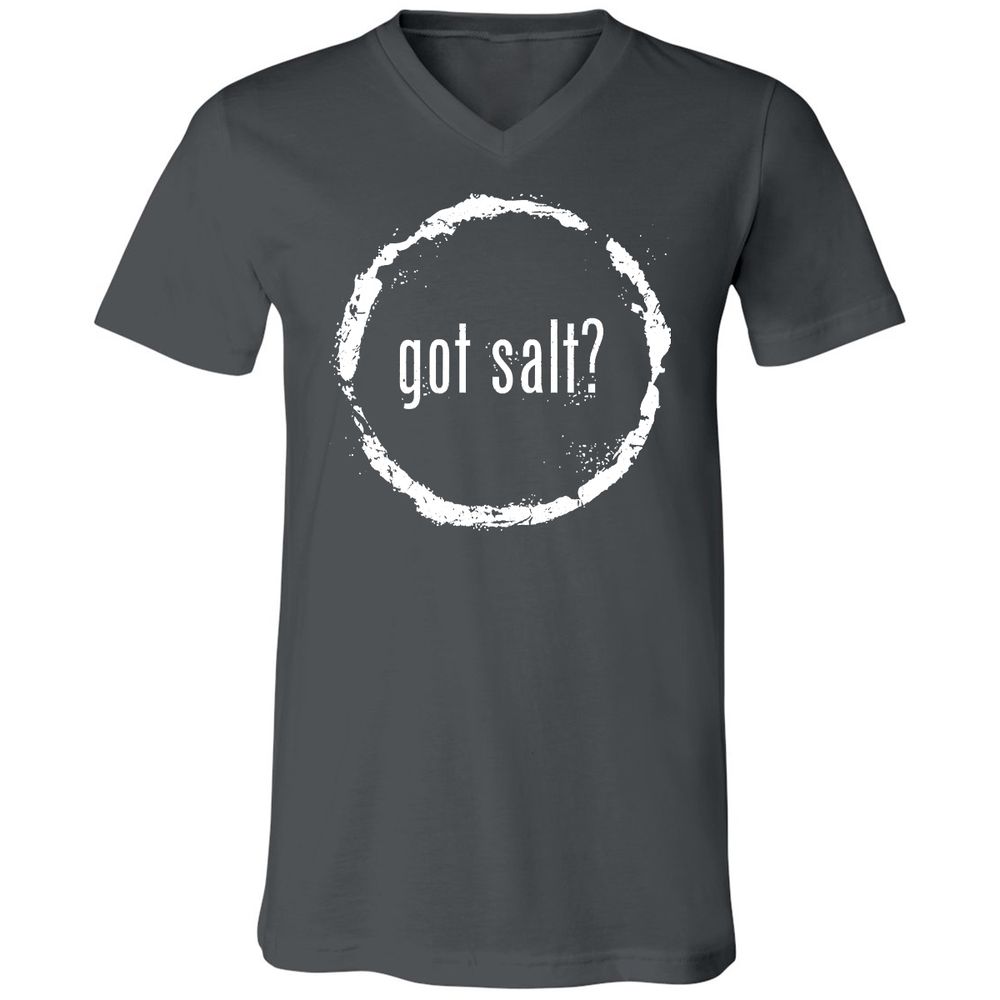 Unisex V-Neck T-Shirt - CAQLBXHW - Asphalt - 12