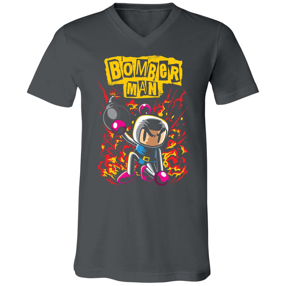 Unisex V-Neck T-Shirt - 7Q7M147A - Asphalt - 12
