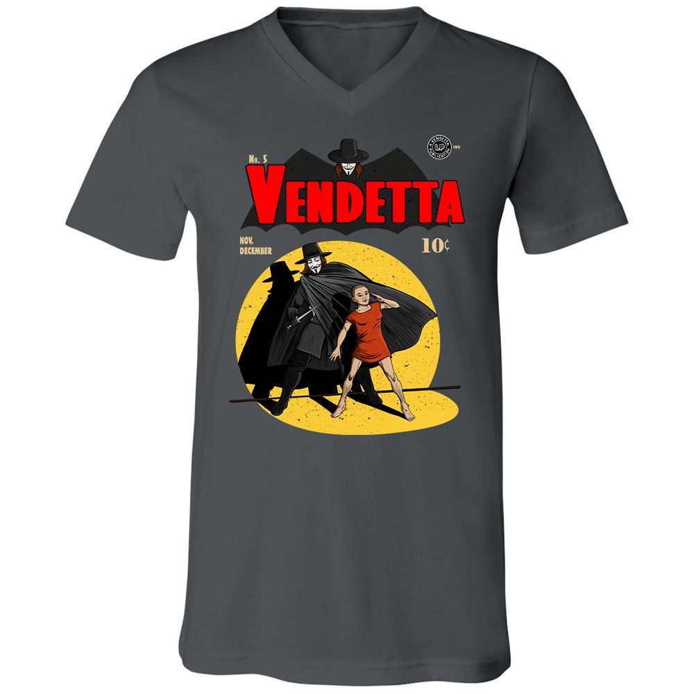 Unisex V-Neck T-Shirt - Q3BPE3W5 - Asphalt - 12