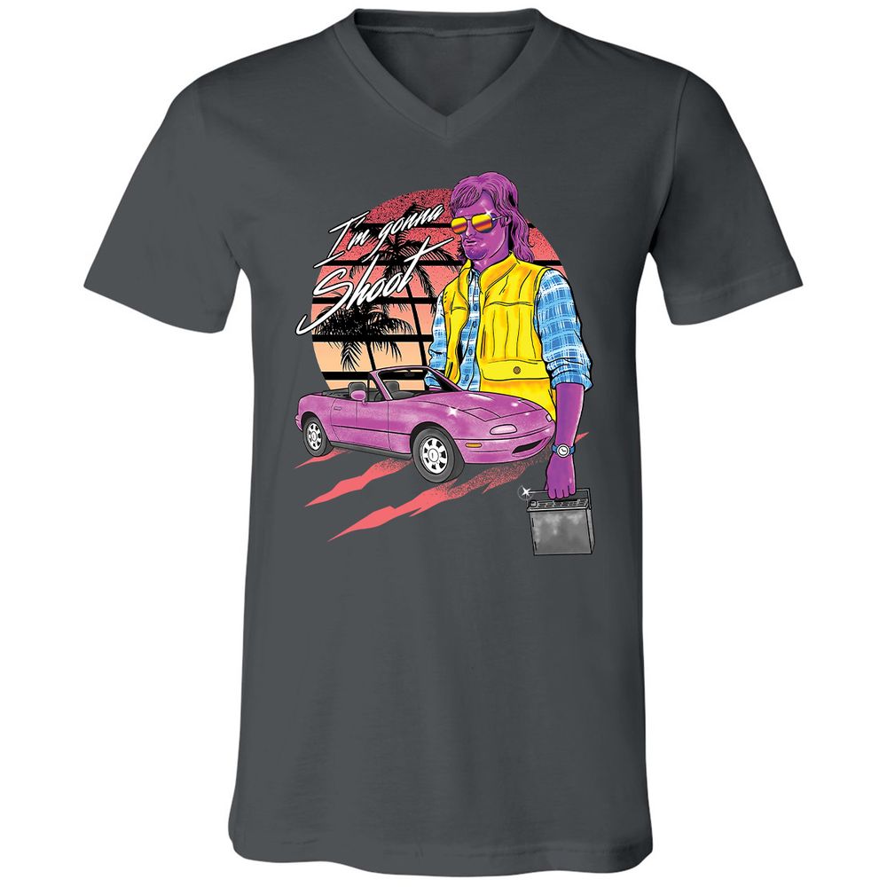 Unisex V-Neck T-Shirt - RS6WQBZ5 - Asphalt - 12