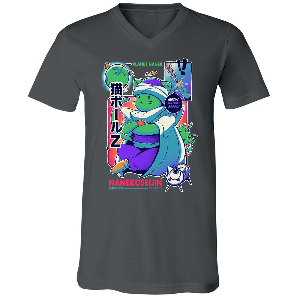 Unisex V-Neck T-Shirt - EX1VDTJV - Asphalt - 12