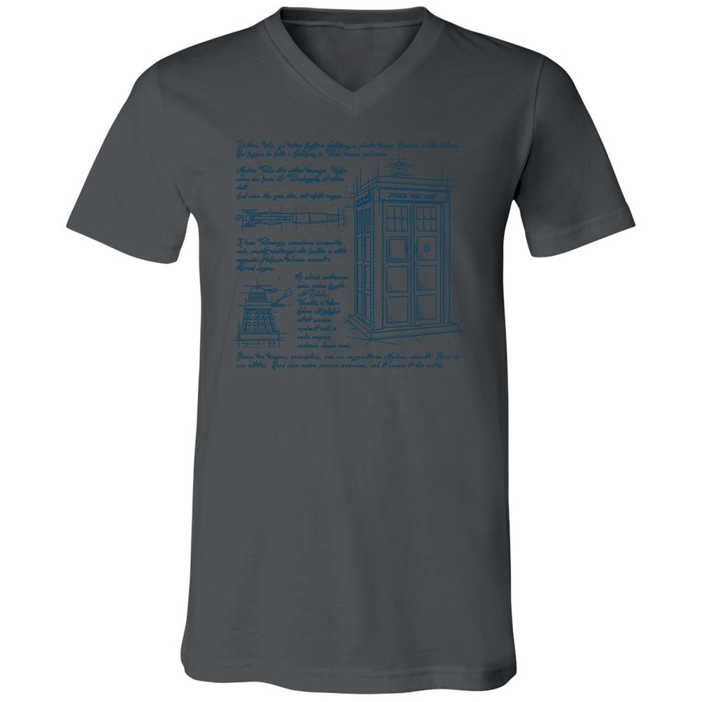 Unisex V-Neck T-Shirt - 846VQHVP - Asphalt - 12