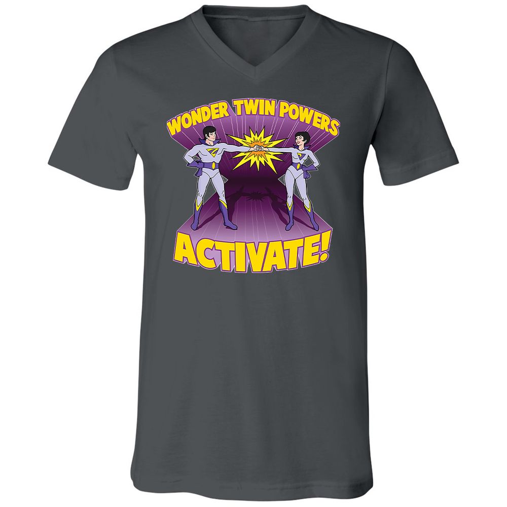 Unisex V-Neck T-Shirt - 9UG9WHZQ - Asphalt - 12