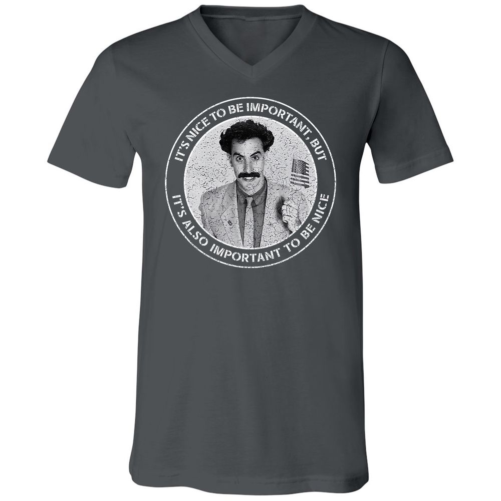 Unisex V-Neck T-Shirt - 8R6YN6KL - Asphalt - 12