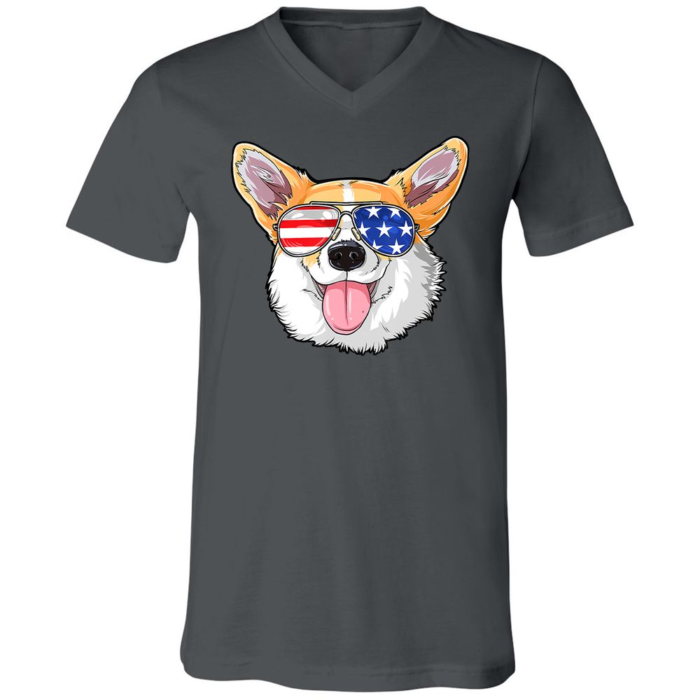Unisex V-Neck T-Shirt - Z7UHBU8C - Asphalt - 12