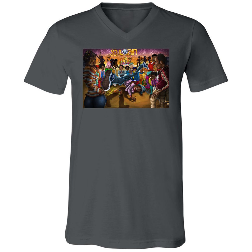 Unisex V-Neck T-Shirt - F7JFF4ZY - Asphalt - 12