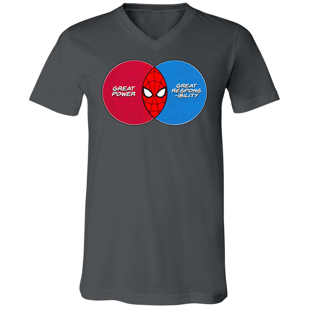 Unisex V-Neck T-Shirt - CLXW9Q4P - Asphalt - 12