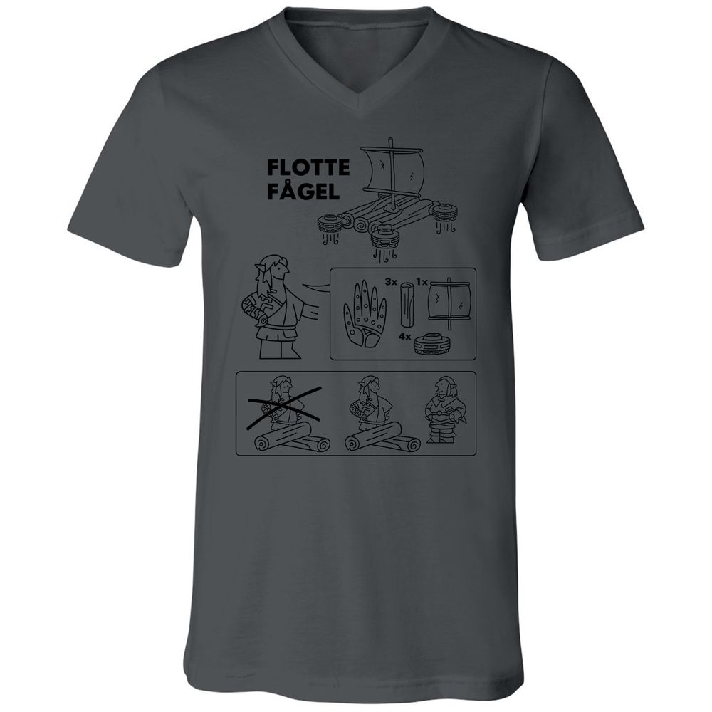 Unisex V-Neck T-Shirt - BCG3L49Y - Asphalt - 12