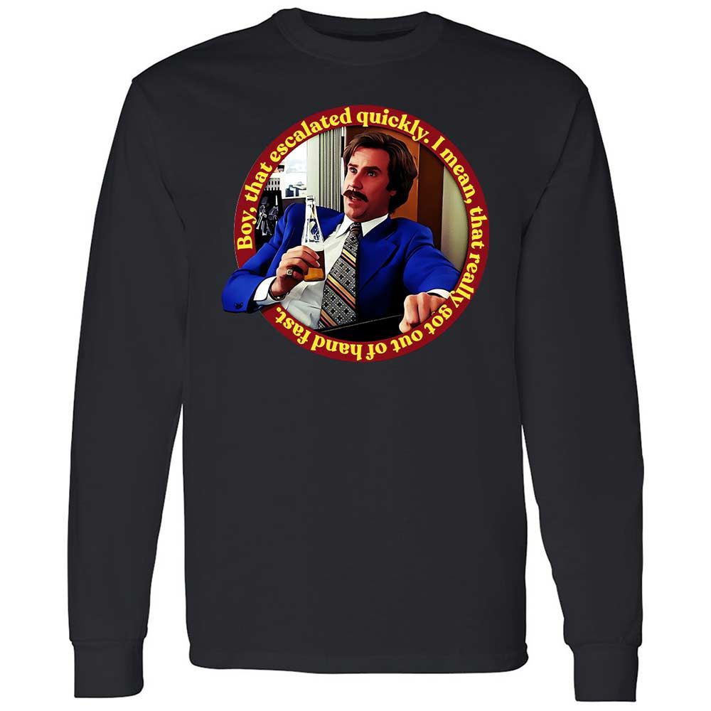 Long Sleeve T-Shirt - 8B4JUHJQ - Black - 12