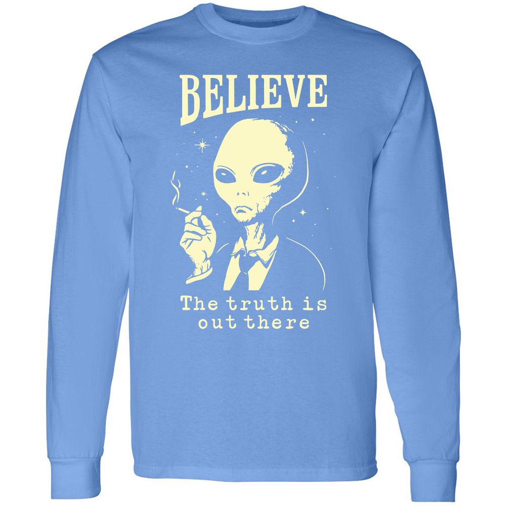 Long Sleeve T-Shirt - C9RX7JD3 - Carolina Blue - 12