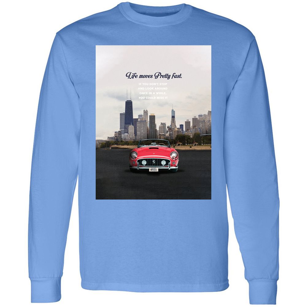 Long Sleeve T-Shirt - YK5LF7D9 - Carolina Blue - 12