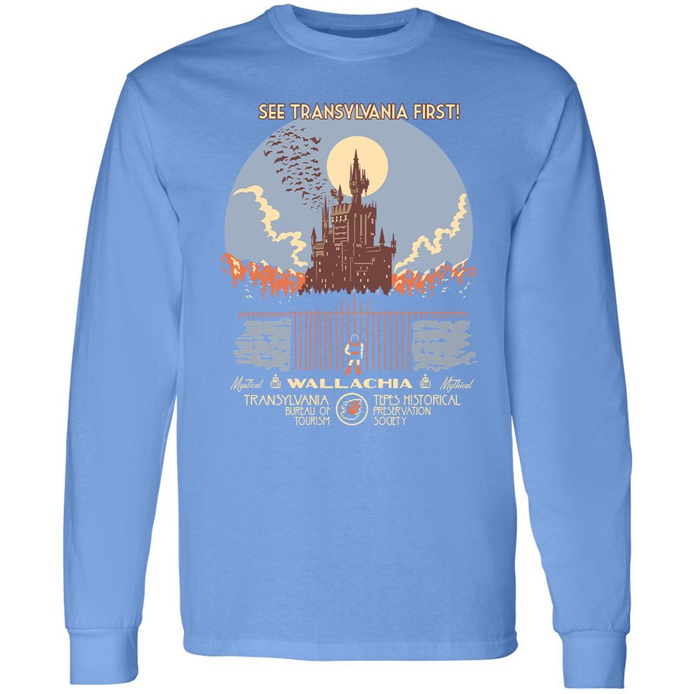 Long Sleeve T-Shirt - QWEKJ6XL - Carolina Blue - 12